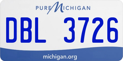 MI license plate DBL3726