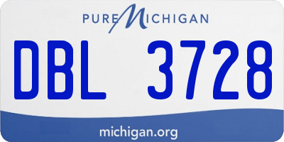 MI license plate DBL3728