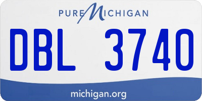 MI license plate DBL3740