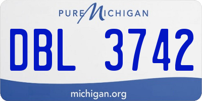 MI license plate DBL3742