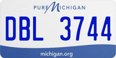 MI license plate DBL3744