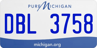 MI license plate DBL3758