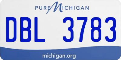 MI license plate DBL3783