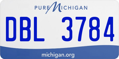 MI license plate DBL3784