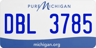 MI license plate DBL3785