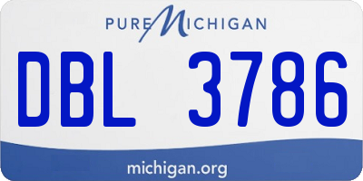 MI license plate DBL3786