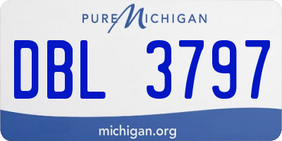 MI license plate DBL3797