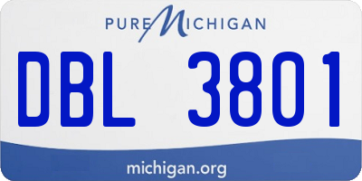 MI license plate DBL3801