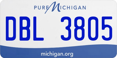 MI license plate DBL3805