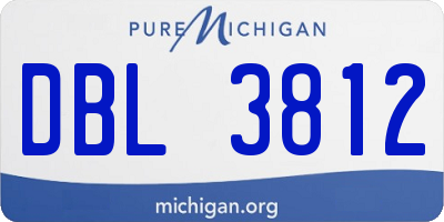 MI license plate DBL3812