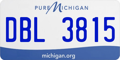 MI license plate DBL3815