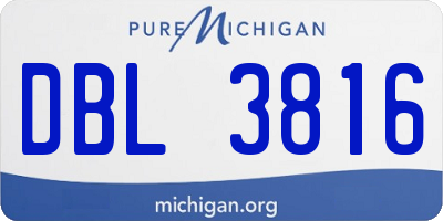 MI license plate DBL3816