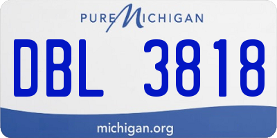 MI license plate DBL3818