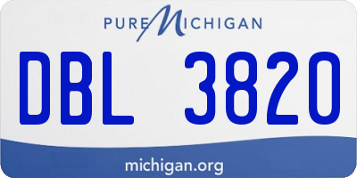 MI license plate DBL3820