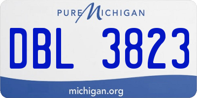 MI license plate DBL3823