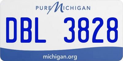 MI license plate DBL3828
