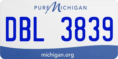 MI license plate DBL3839
