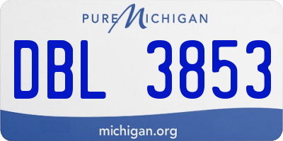 MI license plate DBL3853