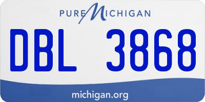 MI license plate DBL3868