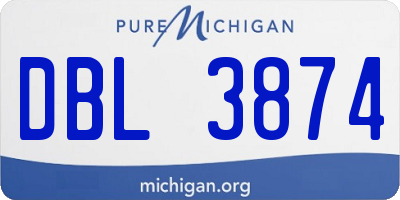 MI license plate DBL3874