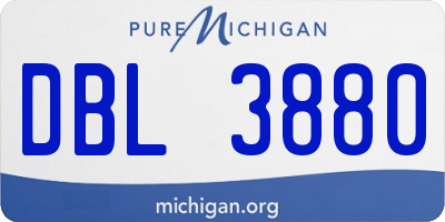 MI license plate DBL3880