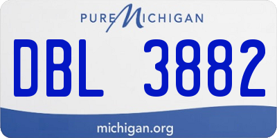 MI license plate DBL3882