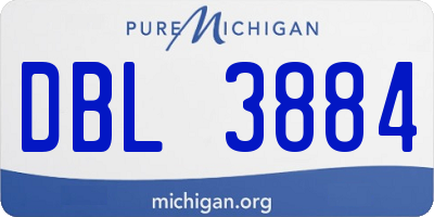 MI license plate DBL3884