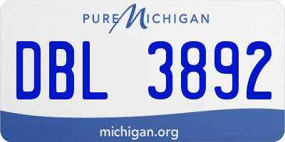 MI license plate DBL3892