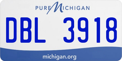 MI license plate DBL3918