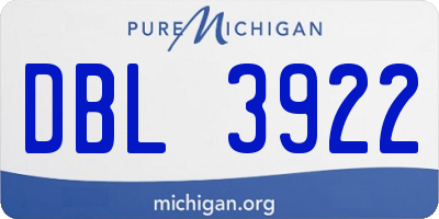 MI license plate DBL3922
