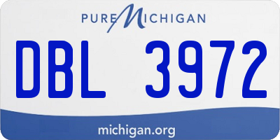 MI license plate DBL3972
