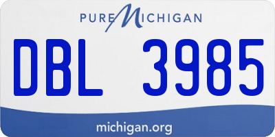MI license plate DBL3985