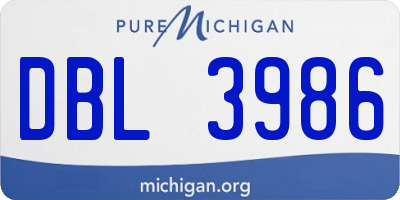 MI license plate DBL3986