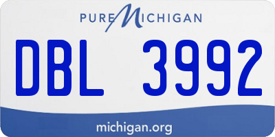 MI license plate DBL3992