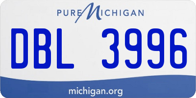 MI license plate DBL3996