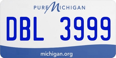 MI license plate DBL3999