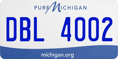 MI license plate DBL4002