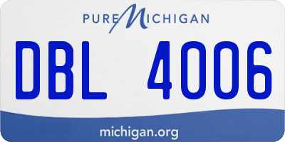 MI license plate DBL4006