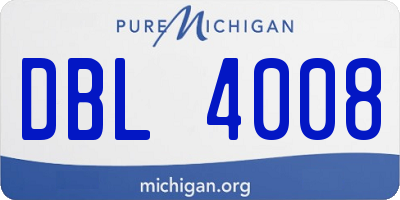 MI license plate DBL4008