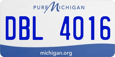 MI license plate DBL4016