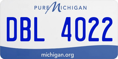 MI license plate DBL4022
