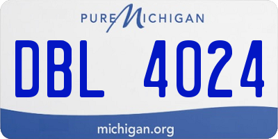 MI license plate DBL4024
