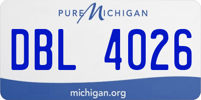 MI license plate DBL4026