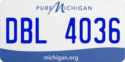 MI license plate DBL4036