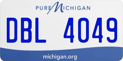 MI license plate DBL4049