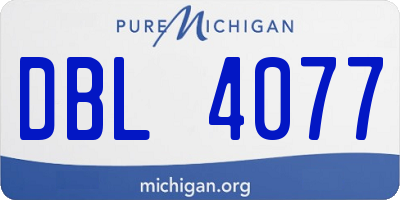 MI license plate DBL4077