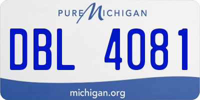 MI license plate DBL4081