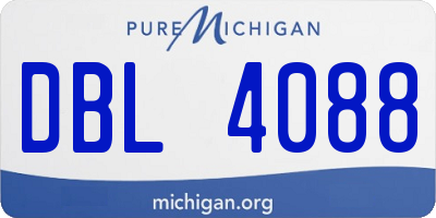 MI license plate DBL4088