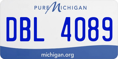 MI license plate DBL4089