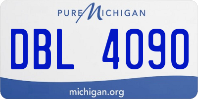 MI license plate DBL4090